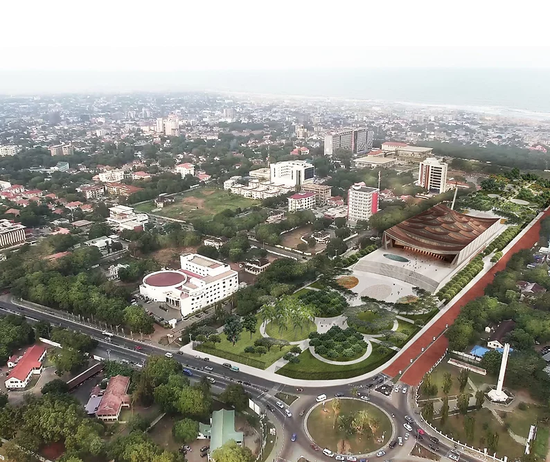 Uko Katedarali izaba igaragara rwagati mu mugi wa Accra
