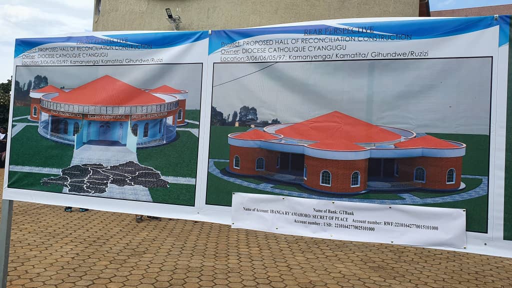 Igishushanyombonera cy'ingoro y'ubwiyunge igihe kubakwa ku Ibanga ry'amahoro muri Diyosezi ya Cyangugu.