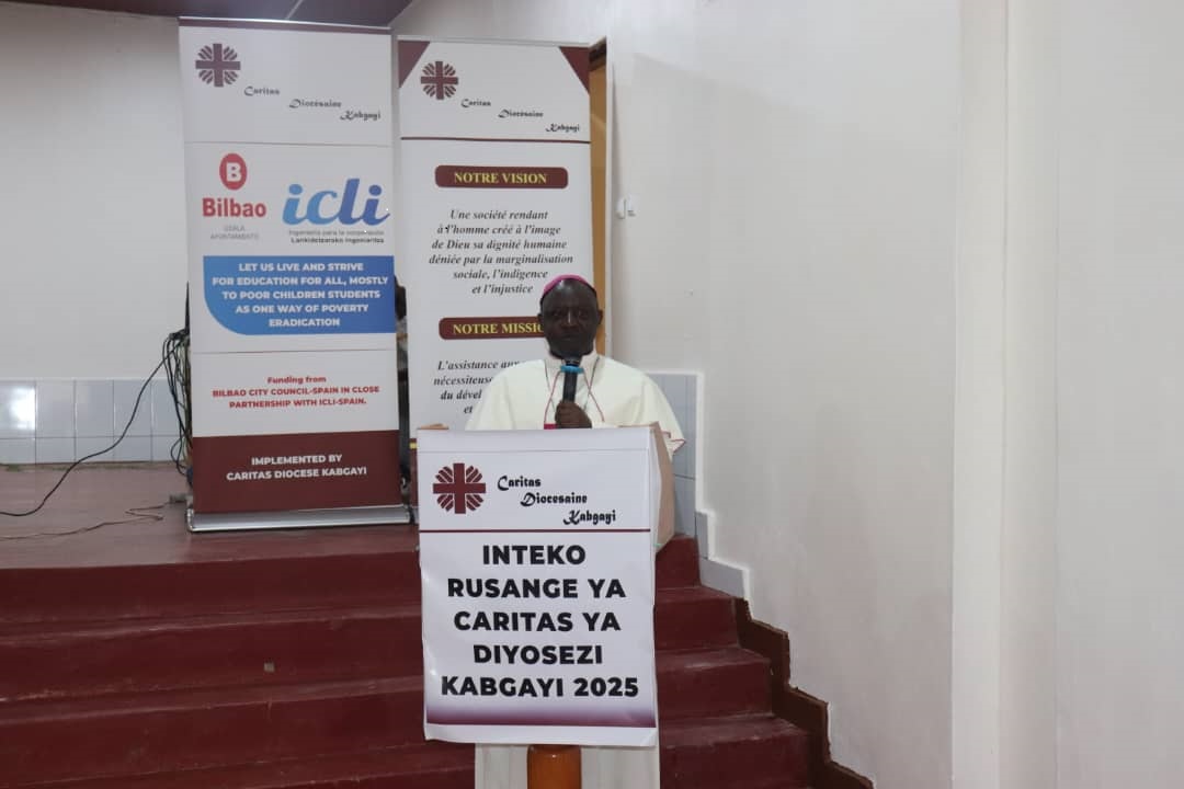 Myr Balthazar Ntivuguruzwa umwepisikopi wa Diyoszi ya Kabgayi, yashimiye Caritas ya Diyosezi ya Kabgayi umusaruro wabonetse mu kwezi k'urukundo n'impuhwe 2024.