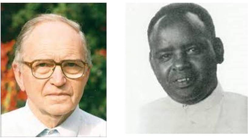Musenyeri Alexis Kagame na Padiri Arthur Dejemeppe ku rutonde rw'abayobozi 21 bayoboye Kinyamateka mu myaka 89 imaze